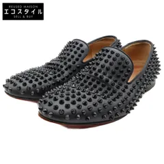 Christian Louboutin クリスチャンルブタン スパイクスタッズ レザー スリッポン/ 40