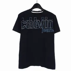 カルバンクラインジーンズ Calvin Klein Jeans クルーネック プリント Tシャツ カットソー 半袖 M ネイビー 紺