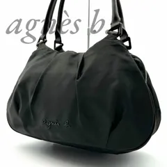 【B4780】 agnes b. アニエスベー トートバッグ ハンドバッグ 肩掛け ナイロン ブラック ファスナー 大容量 レディース