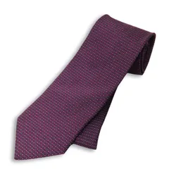 HERMES（エルメス）ネクタイ ファソネ H柄 H織 総柄 光沢感 人気柄 紫パープル/ボルドー/ワインレッド系