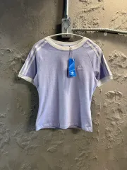 L アディダス adidas オリジナルス トレフォイル 3本線 半袖 Tシャツ ラベンダー