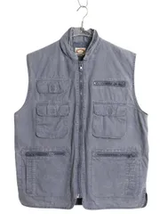 【お得なクーポン配布中!】 80s バナナリパブリック サファリ ベスト メンズ L / 旧タグ ヴィンテージ 収納 フード ハンティング フィッシング アウトドア フルジップ