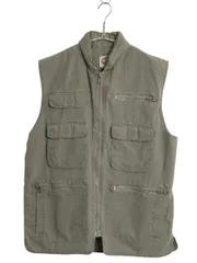 【お得なクーポン配布中!】 80s バナナリパブリック サファリ ベスト メンズ M / 旧タグ ヴィンテージ 収納 フード ハンティング フィッシング アウトドア フルジップ