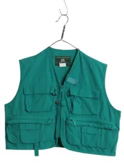 【お得なクーポン配布中!】 90s オービス フィッシング ベスト メンズ M / オールド 旧タグ アウトドア ハンティング フルジップ 重ね着 前開き ショート丈 ターコイズ