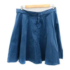 ペイトンプレイス PEYTON PLACE フレアスカート ギャザースカート ひざ丈 15B 大きいサイズ 紺 ネイビー /YK11