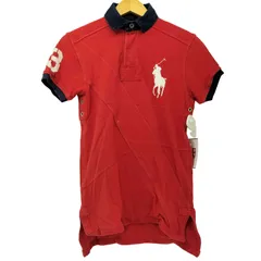 ポロバイラルフローレン Polo by RALPH LAUREN ビッグポニー刺繍 バイカラー 鹿の子 ポロシャツ メンズ import：XS 