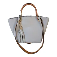 ★綺麗★3way ハンドバッグ ショルダーバッグ ライトグレー タッセル付