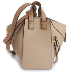 ロエベ 38712KBN60 ハンモック スモール ソフトグレインカーフ サンド ベージュ 2WAY ショルダー ハンドバッグ 斜め掛け レザー ゴールド金具 LOEWE（未使用　展示品）