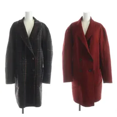 エトロ ETRO 182-1C210-0082 チェスターコート 長袖 ロング チェック柄 シングル 50 赤 レッド マルチカラー ■GY11 /MQのサムネイル