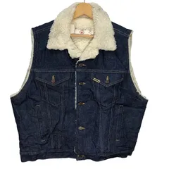 70's vintage 70年代 ヴィンテージ SHEPLERS THE WORLD'S LARGEST WESTERN STORES デニムボアベスト USA製 XLサイズ ブルー ホワイト