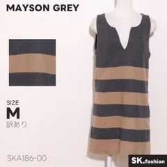 訳あり MAYSON GREY ワンピース ノースリーブ　膝上丈 バックジップ　裏地付き　ボーダー柄のサムネイル