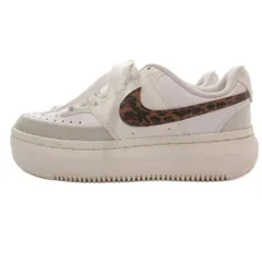 ナイキ NIKE Women's Court Vision Alta ウィメンズ コートビションアルタ レオパード柄 スウッシュロゴ スニーカー シューズ US6.5 23.5cm 白 ホワイト 茶 ブラウン /YJ