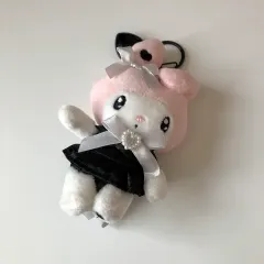 マイメロディ ブラック ハート バッグホルダー ぬいぐるみ