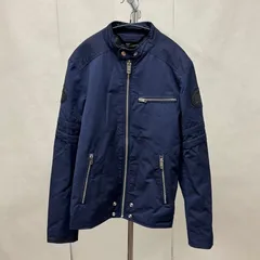 DIESELディーゼル　シングルライダースジャケット ネイビー サイズ:S【C6340】