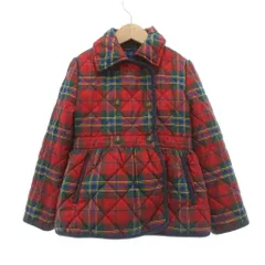 ラルフローレン RALPH LAUREN 中綿ジャケット 子ども服（女の子用） 120 赤 マルチカラー チェック柄 ダブルブレスト 長袖 /SX ■GY06