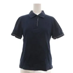 バーバリーゴルフ BURBERRY GOLF ポロシャツ 鹿の子 半袖 切替 ノバチェック M 紺 ネイビー /YJ ■GY06