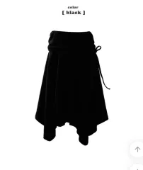 アシンメトリー リー レイヤード ブラック ロング スカート
