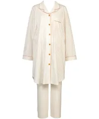 新品 Wacoal MATERNITY(ワコールマタニティ) パジャマセット 産前・産後兼用マタニティパジャマ 綿100% 前あき 簡単授乳 MFY116 CR ﾏﾀﾆﾃｨL-LL