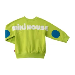 新品 [ミキハウス] WEB限定 バックロゴトレーナー スウェット 長袖 ロゴ 無地 男の子 女の子 ベビー キッズ 子供服 通園 通学 10-5620-682 80cm ライトグリーン