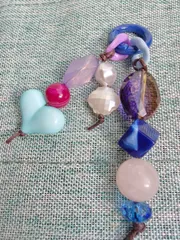 じゃらじゃらキーホルダー(ブルー) チャーム バックチャーム ハンドメイド