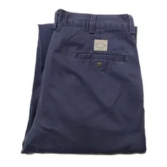 90's USA製 ポロ ラルフローレン ノータック コットン チノパンツ (34) 紺灰 チノパン スクエアタグ 90年代 アメリカ製 オールド ポロチノ アメリカ古着 USED ビンテージ ヴィンテージ