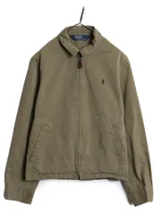 【お得なクーポン配布中!】 90s ポロ ラルフローレン スイングトップ ジャケット メンズ S / オールド コットン ブルゾン フルジップ ジャンパー ワンポイント カーキ