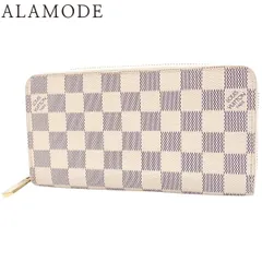 LOUIS VUITTON(ルイ・ヴィトン) ダミエ ジッピー・ウォレット ロングウォレット 長財布 ラウンドファスナー 小物 8枚カード オフホワイトアイボリー グレー ゴールド金具 N60019 メンズ 40802160958【中古】【アラモード】