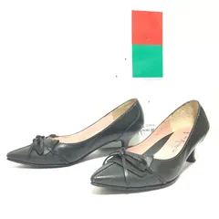 日本製◎希少小さめサイズ◎【GINZA Kanematsu】銀座かねまつ パンプス 1217 MISS SLEND ミススレンダー ワイズB 幅狭 大人可愛い お出かけコーデ デート ビジカジ フォーマル 箱付 ブラック レディース 22cm/M43064fF