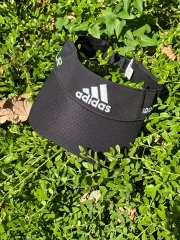 F アディダス ロゴ ブラック サンバイザー サンキャップ 帽子