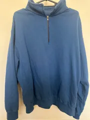 【無地 ハーフジップ L ブルー】RUSSELL ATHLETIC