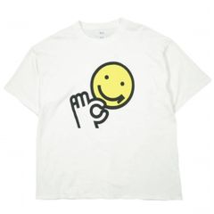 READY MADE（レディメイド）スマイルプリント Tシャツ L ホワイト