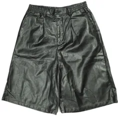 SENSE OF PLACE by URBAN RESEARCH センスオブプレイスバイアーバンリサーチ 25SS FLワイドショートパンツ AAA5-14A131 L BLACK フェイクレザー ショーツ ボトムス g24460