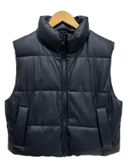 ZARA (ザラ) フェイクレザーベスト 中綿  3046/244/800/M M ブラック レディース/065