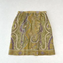 ETRO エトロ シルク 絹100% 大きいサイズ ペイズリー柄 膝丈スカート イタリア製のサムネイル