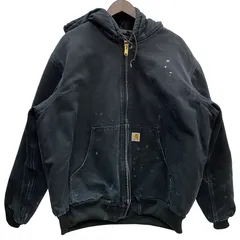 カーハート Carhartt 17年製 USA製 アクティブジャケット パーカー ペンキ ジャケット ブラック XLサイズ 201MT-5387 VB