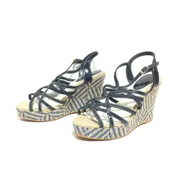 夏のお出かけに◎【DIANA】ダイアナ ウェッジソールサンダル アルテミス ウェッジソール 厚底ストラップサンダル 幾何学模様  カジュアル リゾート 美脚効果 可愛い ネイビー ベージュ レディース サイズM(23cm〜23.5cm相当)/M43070fF