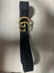 グッチ GGマーモント ベルト ブラック ゴールド メンズ