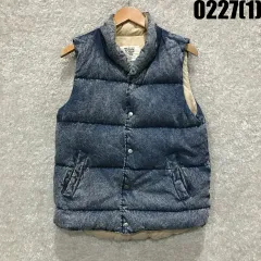 ZARU デニム ウォッシュ ダウン ベスト F