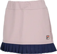 フィラ FILA テニス スコート レディース ウィメンズ 女性 大人 スカート ボトムス ウェア エンブレム ロゴ 切替裾 プリーツ 吸水 速乾 UVカット 部活動 クラブ スクール  EL0008 20Z フィラネイビー