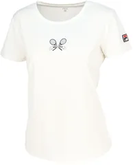 フィラ FILA テニス ゲームシャツ ウェア レディース ウィメンズ 女性 大人 半袖 Tシャツ トップス ウェア ロゴ テニスラケット オールマイティ 部活動 クラブ スクール 練習  EL0205 20Z ネイビー