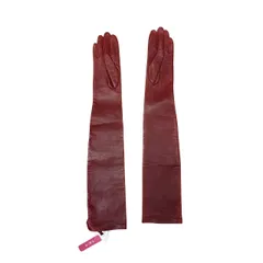  Christian Wijnants ラムレザー ロンググローブ 58cm ボルドー S 2000002541691【MN60】