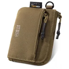 【新品】 1TG Tactical キーコインケース 財布 キーケース 一体型 L字ファスナー コーデュラ ナイロン製 メンズ 小銭入れ 撥水 ウォレット molle ベルト通し ミリタリー 風 耐久 軽量 コンパクト ブラウン 1