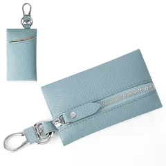 【新品】 [VEISEN] キーケース レディース スマートキーケース カード カード入れ 小銭入れ スマートキー 超軽量 レディース メンズ 小さい コンパクト マルチキーケース 鍵 ポーチ キーリング 多機能（ブルー） 0