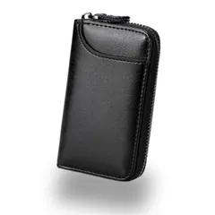【新品】 キーケース メンズ 本革 カード入れ付 ６連 鍵ケース 車 スマートキー対応 大容量 (Black) (ストラップ無し) 1