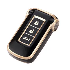 【新品】 [YANMW] デリカD5キーケース適合三菱 ekスペース キーカバー 適合日産デイズルークススマートキーケース DELICA D5 PHV キーホルダー ゴールデンブラック 0