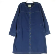美品 LOGOS DAYS ロゴスデイズ 長袖 デニム シャツワンピース L ブルー レディース 古着