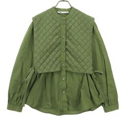 美品】sosotto キルティング長袖シャツ プルオーバー カーキブラウン 