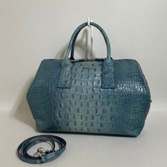 2605-221｜美品｜フルラ ハンドバッグ レザー ホワイト クロコ型押し 