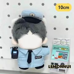 10cm 着せ替え ぬいぐるみ服 ちびぬい 帽子 警察官 推し活 推しぬい 綿人形 棉花娃娃 ちびぬい服 ちびぐるみ コットンドール 綿人形 cotton doll-E084