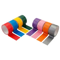 カラフルガムテープ ガムテープ 布 8色セット 幅50mm×長さ10m 工作 色分け DIY 装飾 (8色セット) [8色セット]